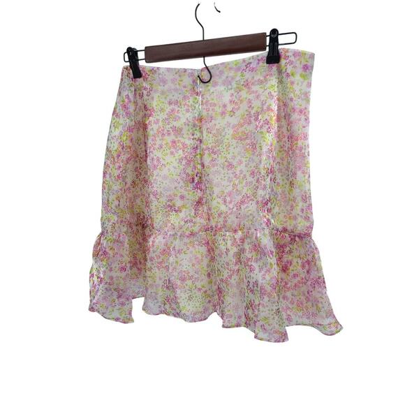 Wildfox Floral ruffle bottom skirt Size XL summer picnic garden girl Cottagecore - Picture 4 of 8
